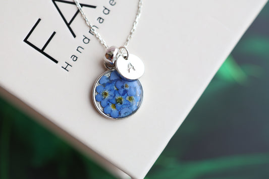 Necklace Forget me Nots on Sterling Silver