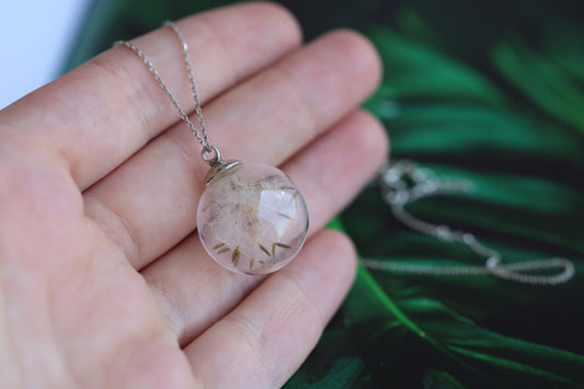 "Make a Wish" Real Dandelion necklace on Sterling silver