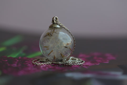 "Make a Wish" Real Dandelion necklace on Sterling silver