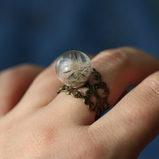Vintage-Inspired Dandelion Seed ring