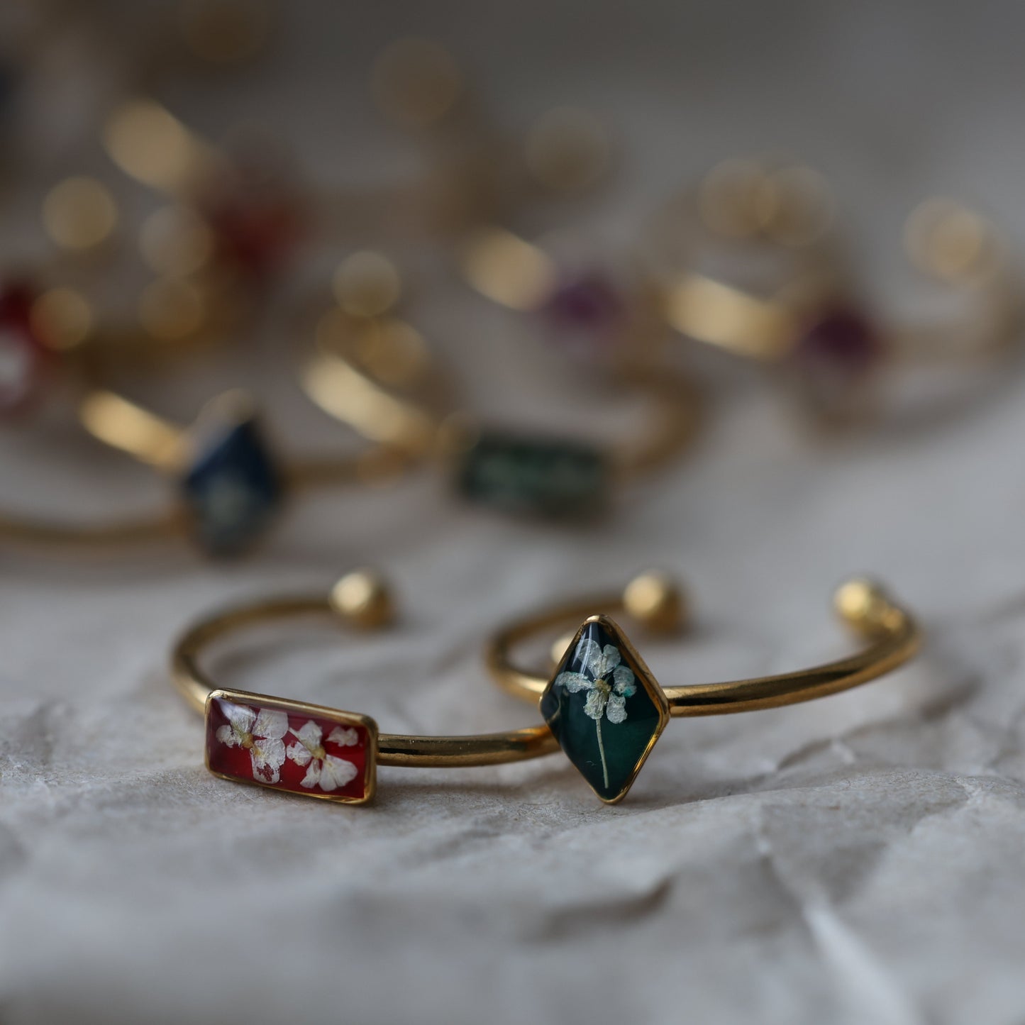 Ձեռագործ մատանի կարգավորվող չափսով "Botanic Frame"