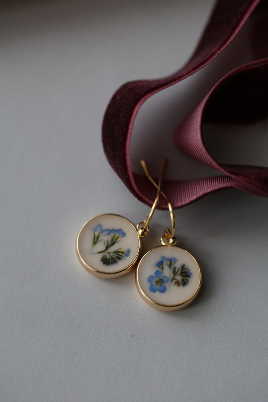Earrings Forget me nots on gold