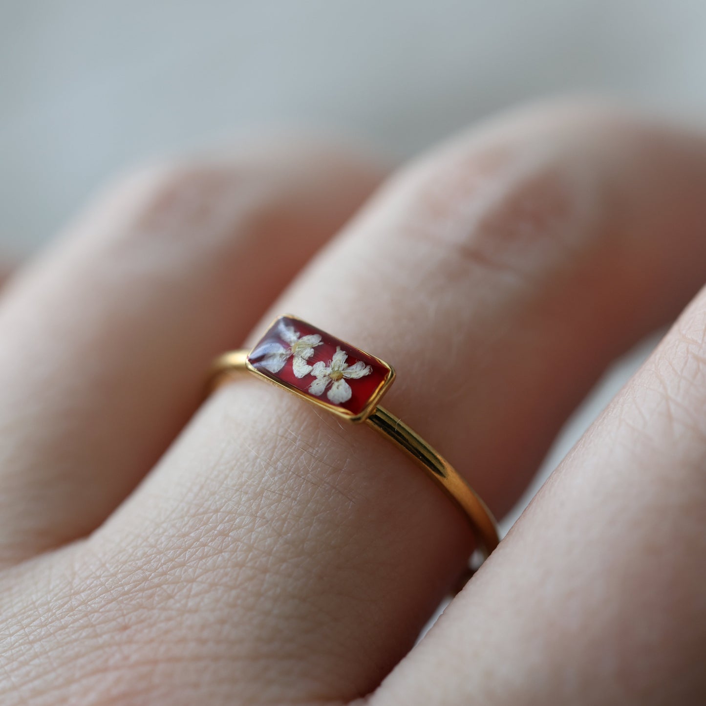 Adjustable Stainless Steel Flower Ring - Minimalist Nature Jewelry