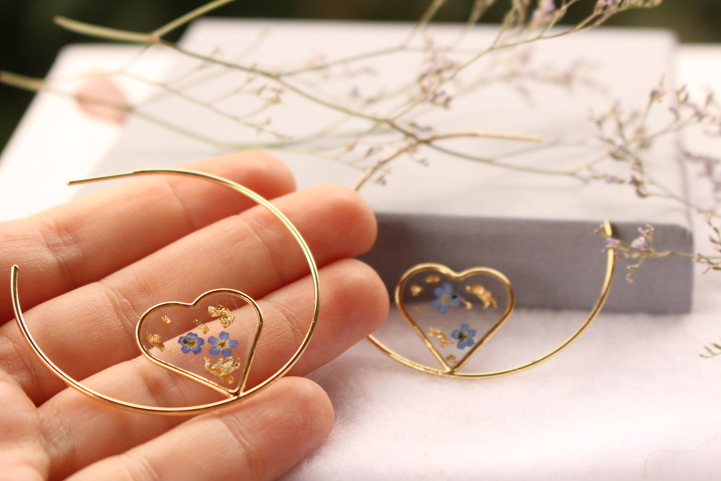 Ձեռագործ ականջօղեր "Gold Heart"