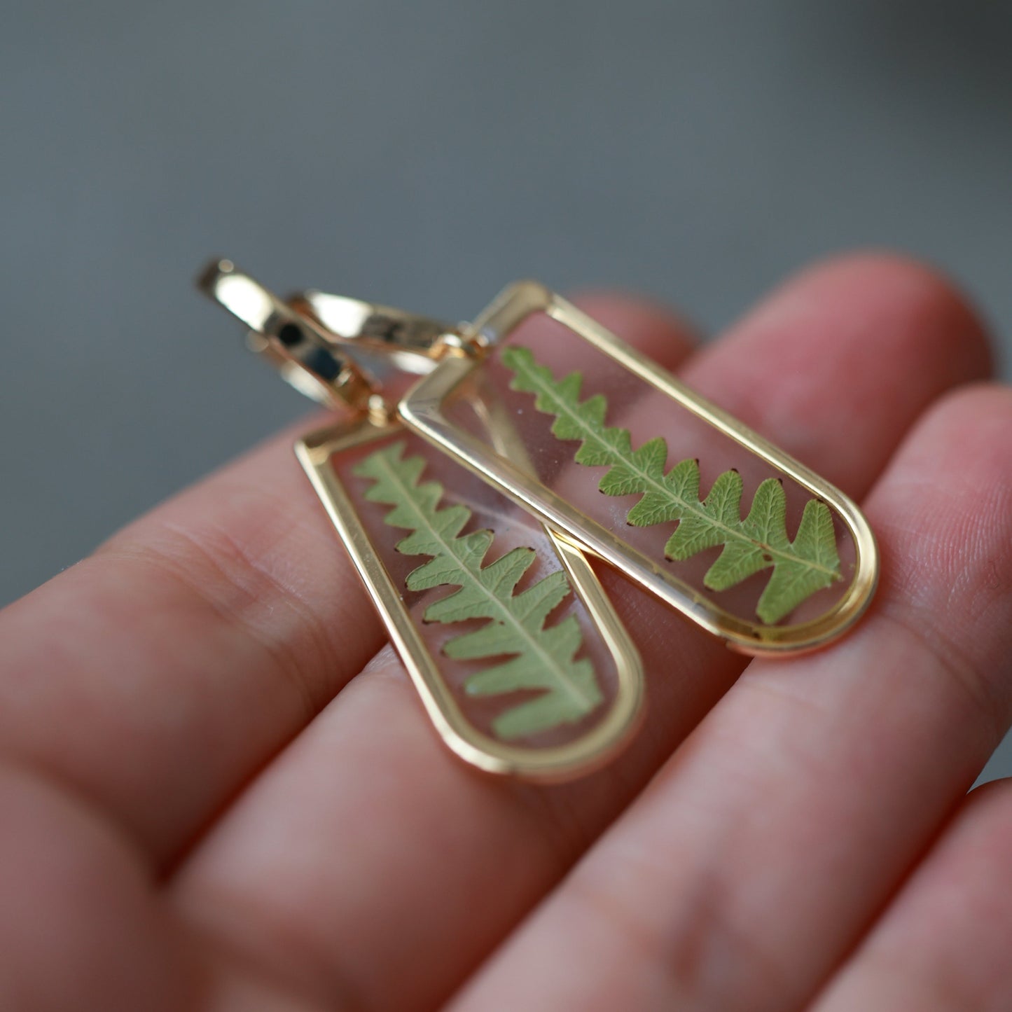 Ձեռագործ ականջօղեր "Fern Leaf"