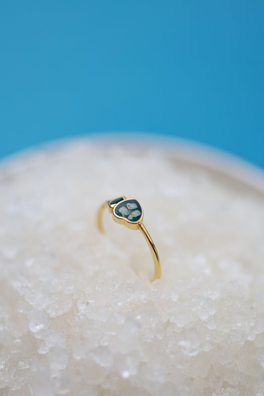 Tiny Heart Adjustable Ring - Gold Plated Sterling Silver