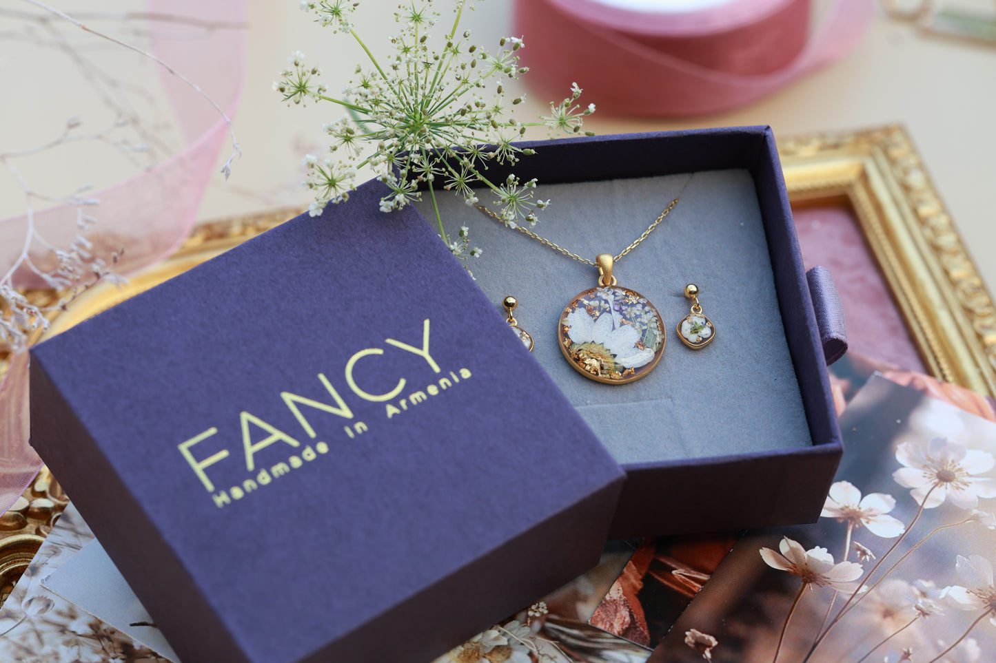 Necklace "Golden Petal" Sterling Silver