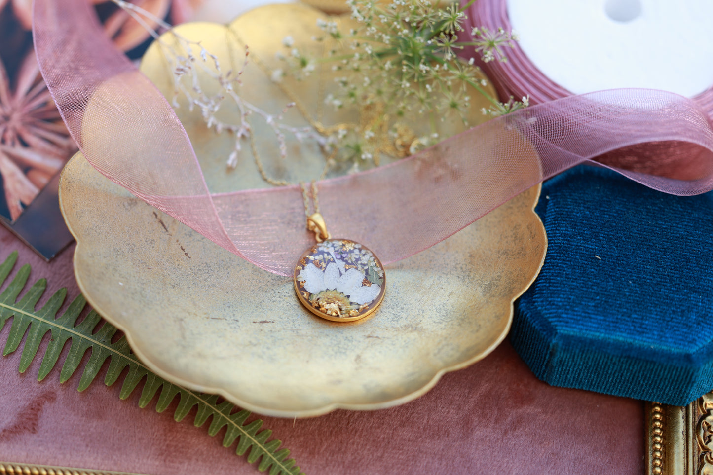 Necklace "Golden Petal" Sterling Silver