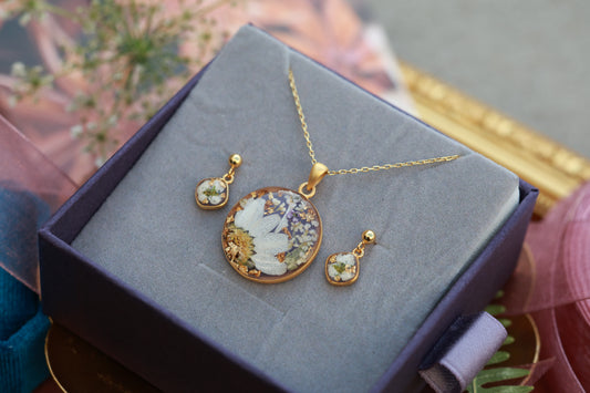 Necklace "Golden Petal" Sterling Silver