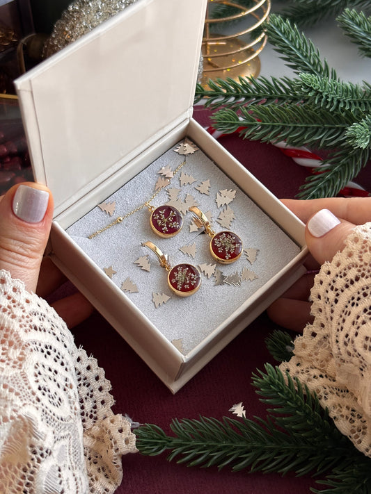 Jewelry set burgundy