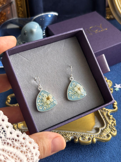 Sky blue earrings , 925 Sterling Silver