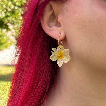 Earrings Narcissus | December birth flower earrings
