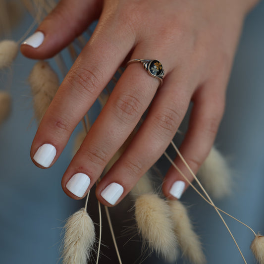 Արծաթյա մատանի կարգավորվող չափսով "Vintage Signature"