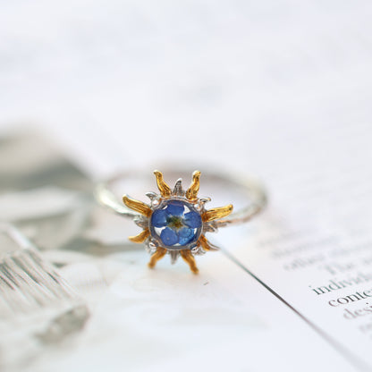 Արծաթյա մատանի "Blossom Sun" կարգավորվող չափով