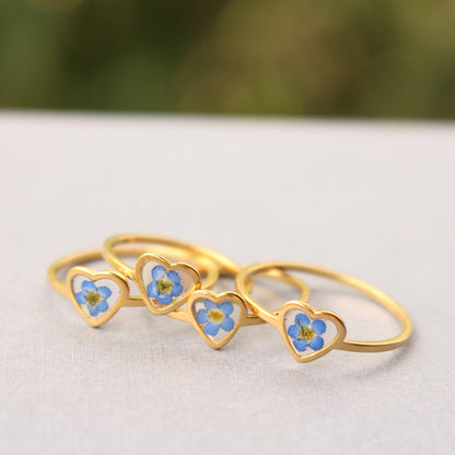 Մինիմալիստ ձեռագործ մատանի "Gold Heart 