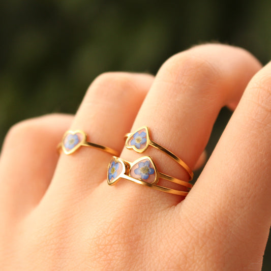 Մինիմալիստ ձեռագործ մատանի "Gold Heart 