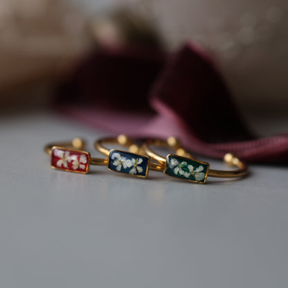 Adjustable Stainless Steel Flower Ring - Minimalist Nature Jewelry