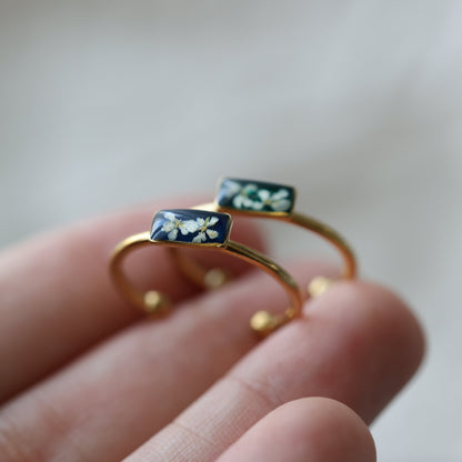 Adjustable Stainless Steel Flower Ring - Minimalist Nature Jewelry