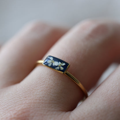 Adjustable Stainless Steel Flower Ring - Minimalist Nature Jewelry