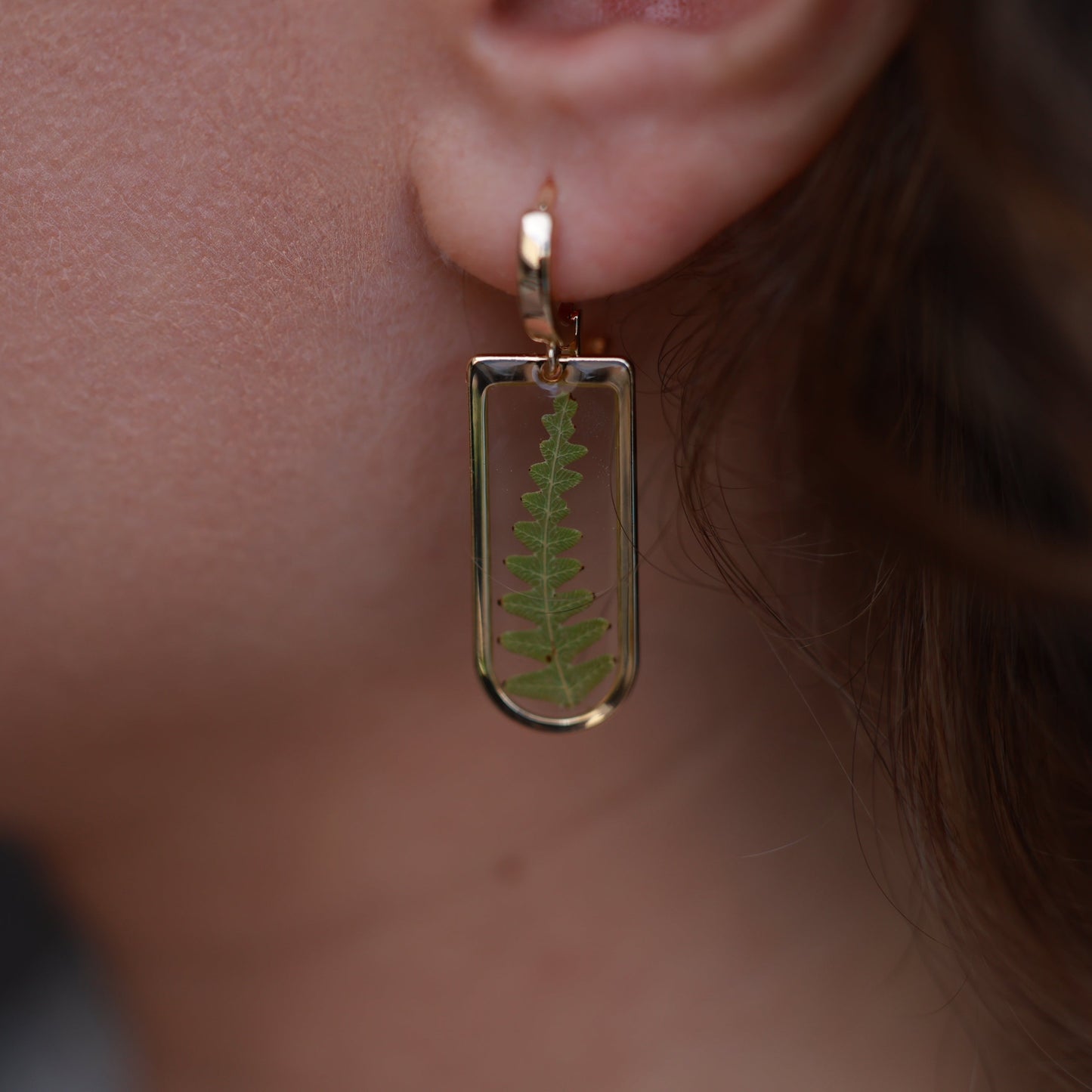 Ձեռագործ ականջօղեր "Fern Leaf"