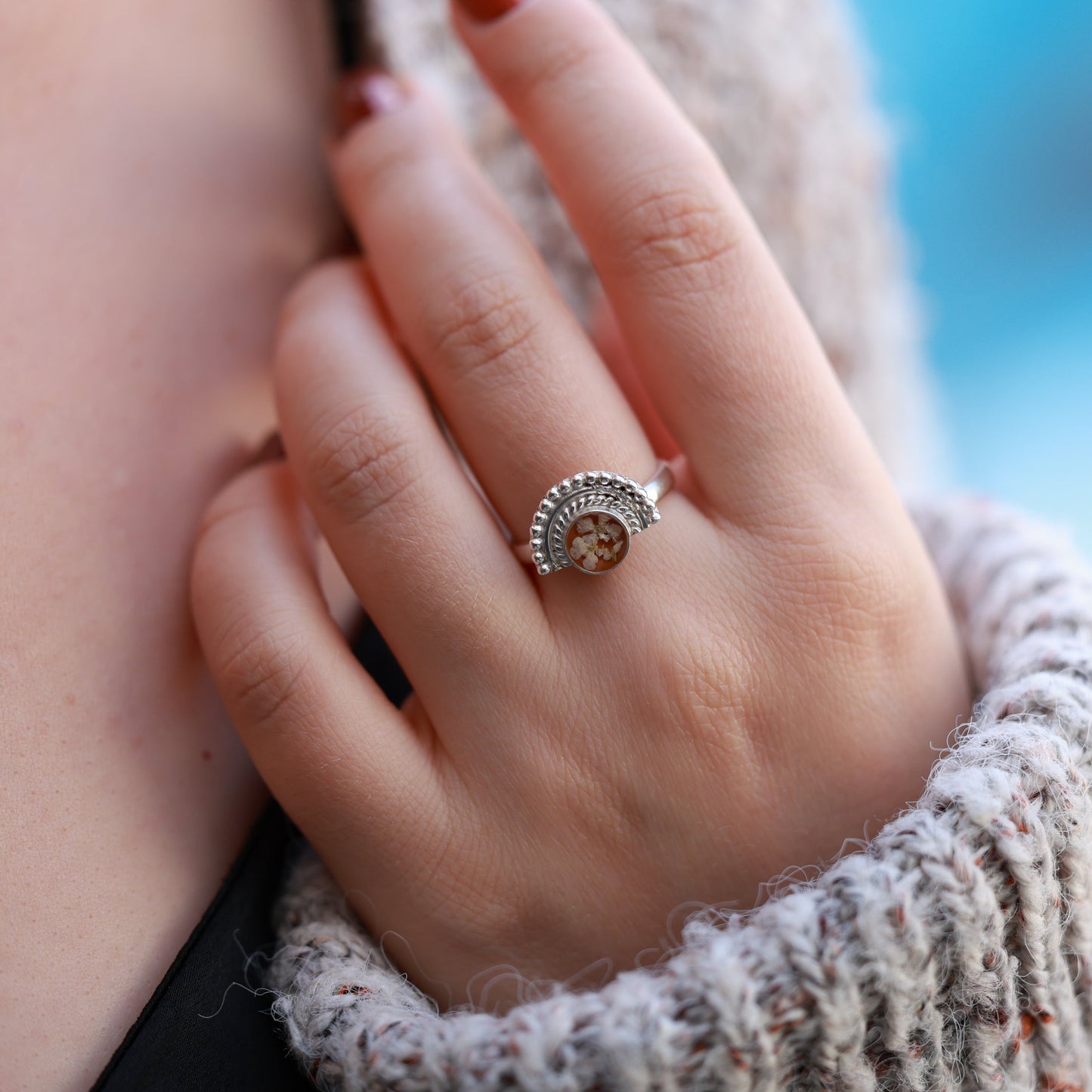 Ձեռագործ արծաթյա մատանի "Warm Autumn"