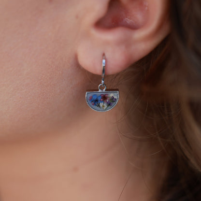 Եզակի դիզայնով ձեռագործ օղեր "Blue Floral"