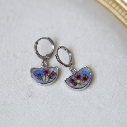 Եզակի դիզայնով ձեռագործ օղեր "Blue Floral"