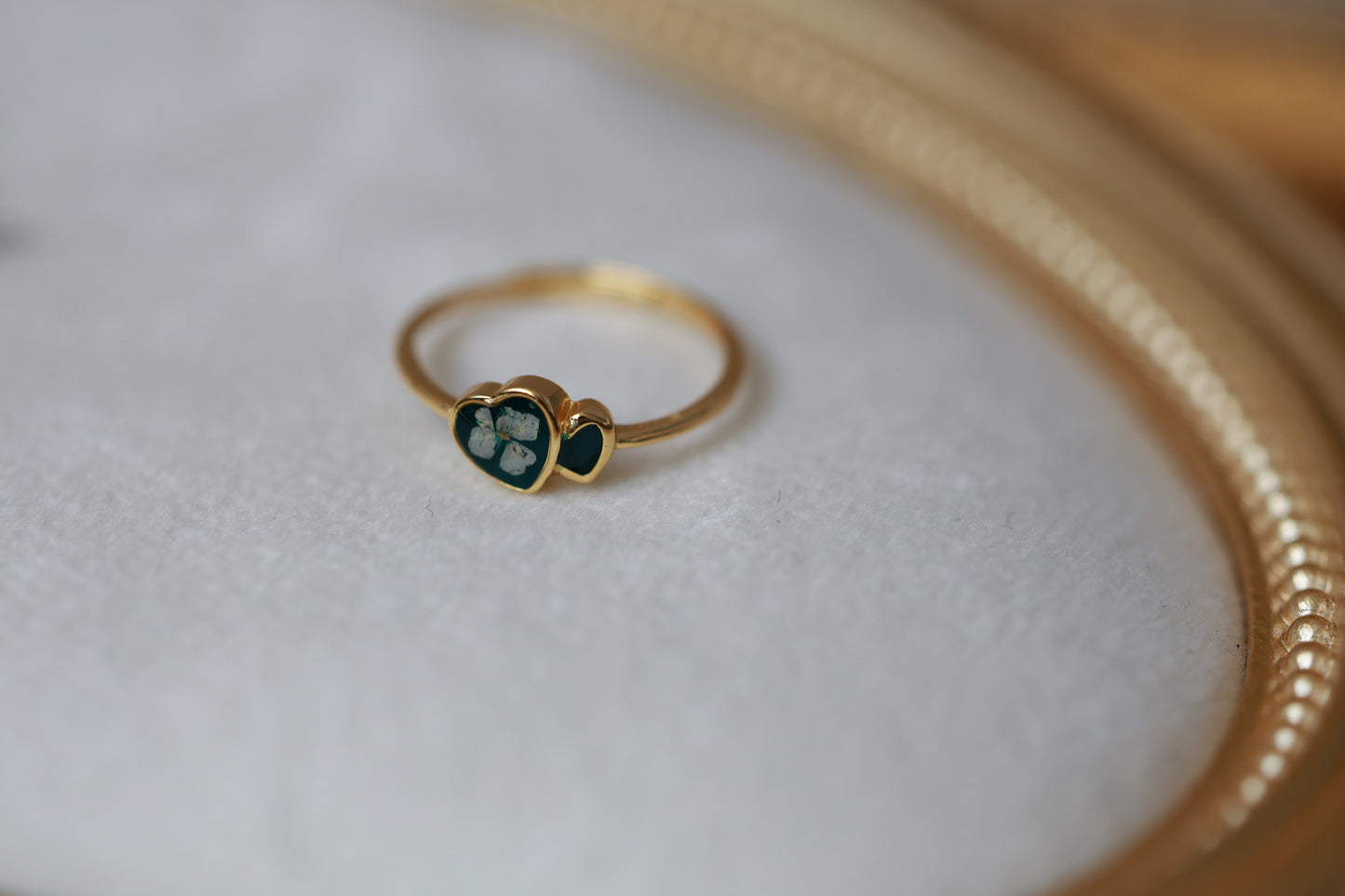 Tiny Heart Adjustable Ring - Gold Plated Sterling Silver