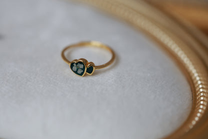 Tiny Heart Adjustable Ring - Gold Plated Sterling Silver
