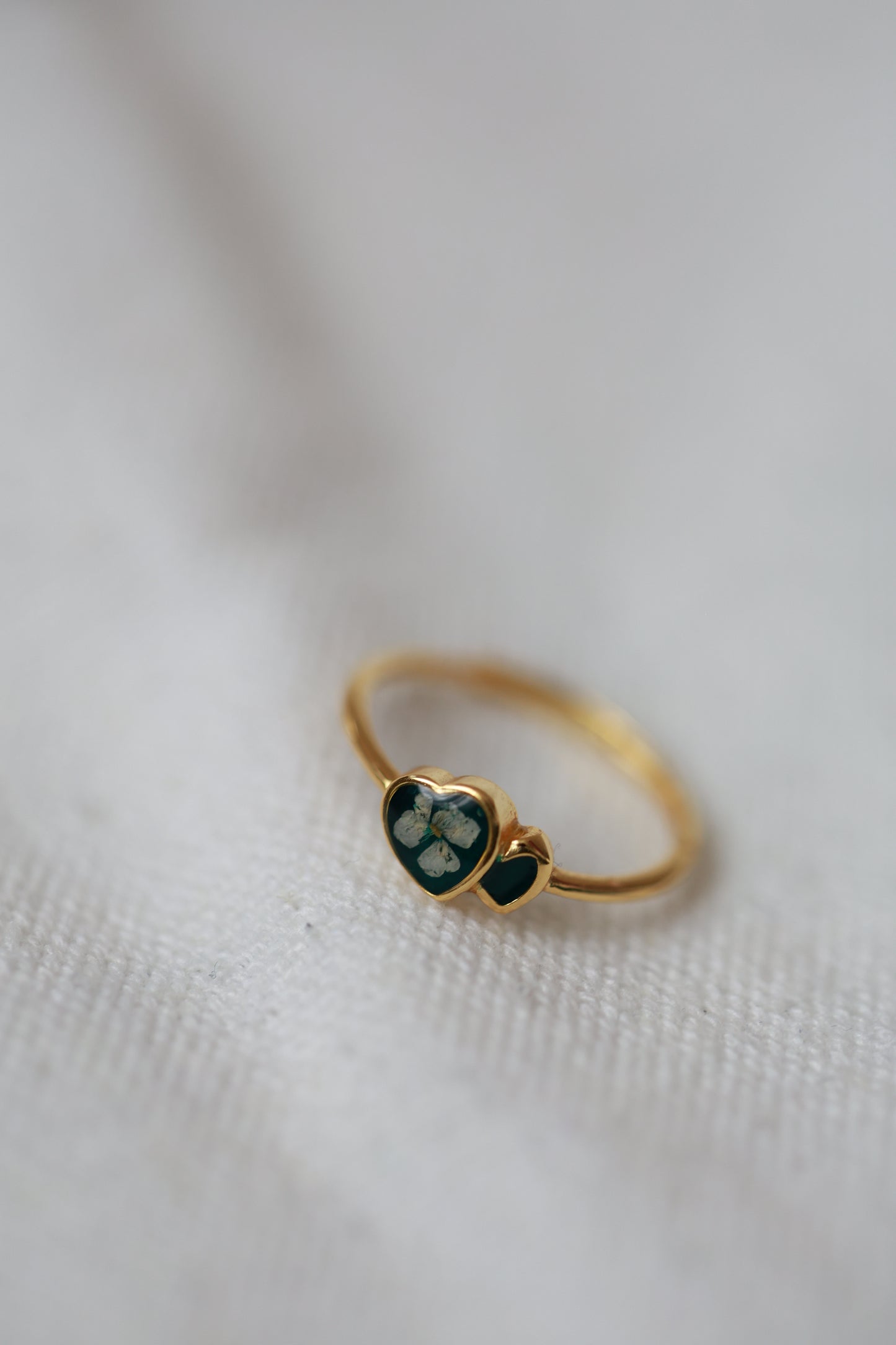 Tiny Heart Adjustable Ring - Gold Plated Sterling Silver