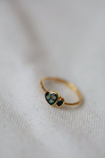 Tiny Heart Adjustable Ring - Gold Plated Sterling Silver