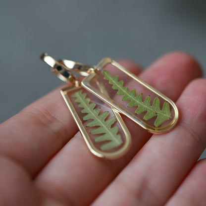 Ձեռագործ ականջօղեր "Fern Leaf"