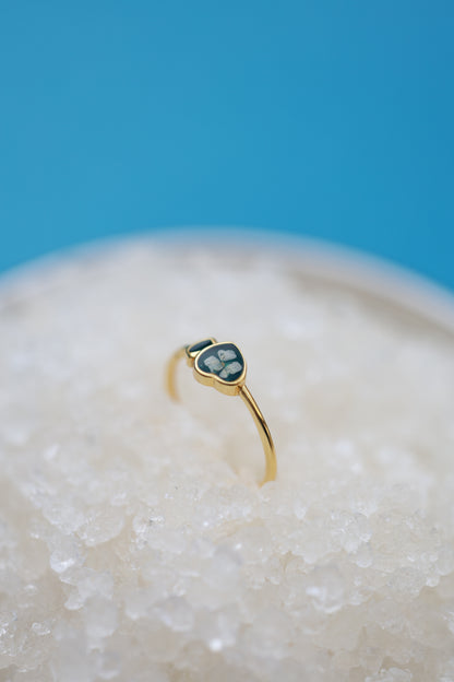 Tiny Heart Adjustable Ring - Gold Plated Sterling Silver