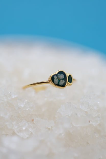 Tiny Heart Adjustable Ring - Gold Plated Sterling Silver
