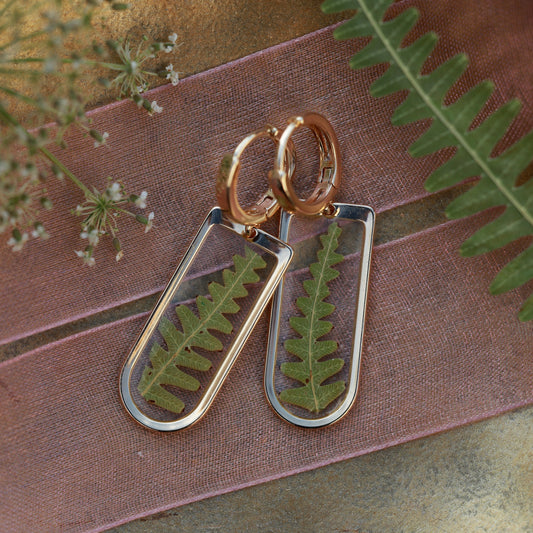 Ձեռագործ ականջօղեր "Fern Leaf"