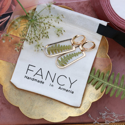 Ձեռագործ ականջօղեր "Fern Leaf"