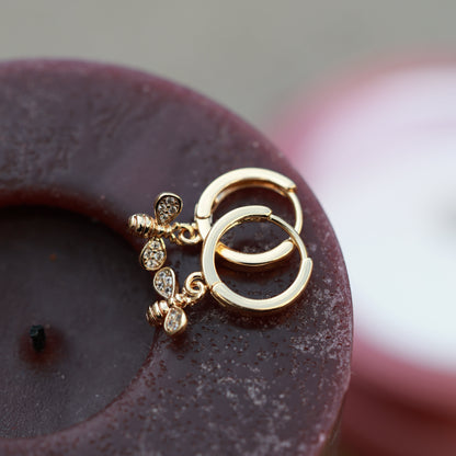 Gold-Plated Bee Hoop Earrings Handpicked