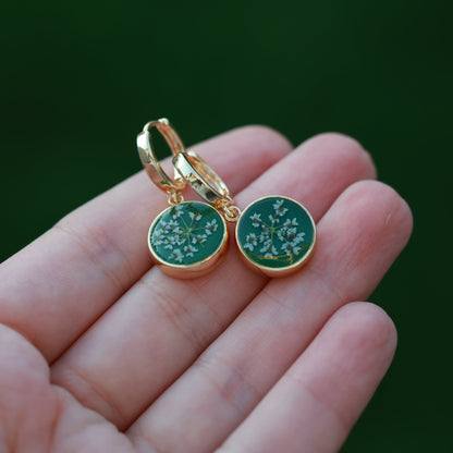 Ձեռագործ ականջօղեր "Green Bloom"