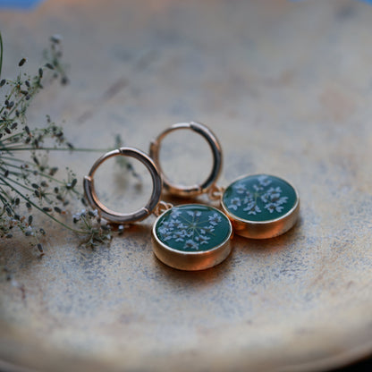 Ձեռագործ ականջօղեր "Green Bloom"