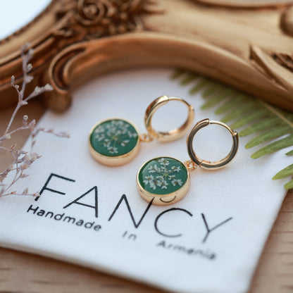 Ձեռագործ ականջօղեր "Green Bloom"