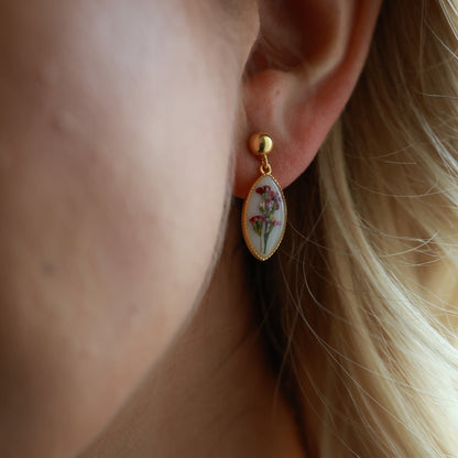 Blooming Oval Earrings with gold plated Sterling Silver