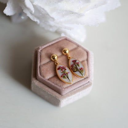 Blooming Oval Earrings with gold plated Sterling Silver