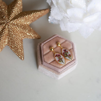 Blooming Oval Earrings with gold plated Sterling Silver