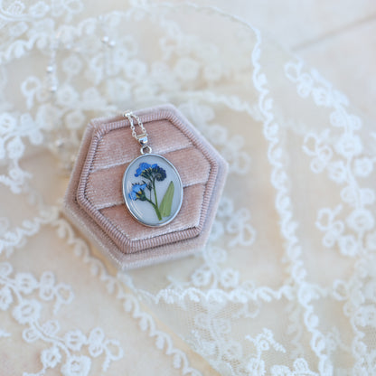 Forget Me Not Flower Necklace 925 Sterling Silver