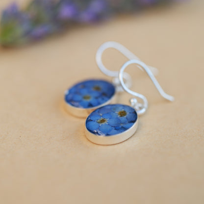 Forget Me Not Sterling Silver earrings Oval Shape